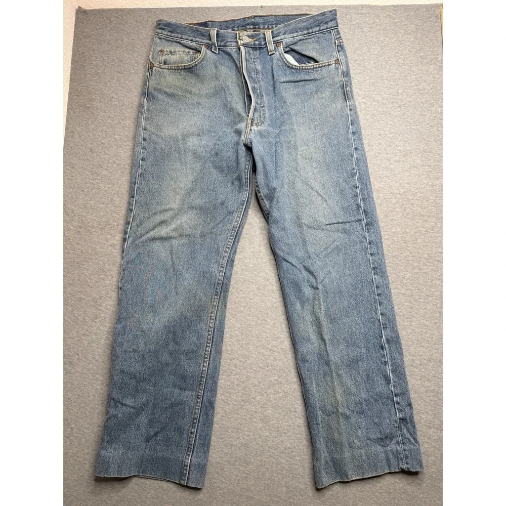 Vintage Levis 501xx Jeans Mens 34x27 Made in USA Button Fly 90s Hemmed
